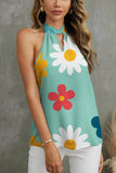 Flower Grecian Neck Tank