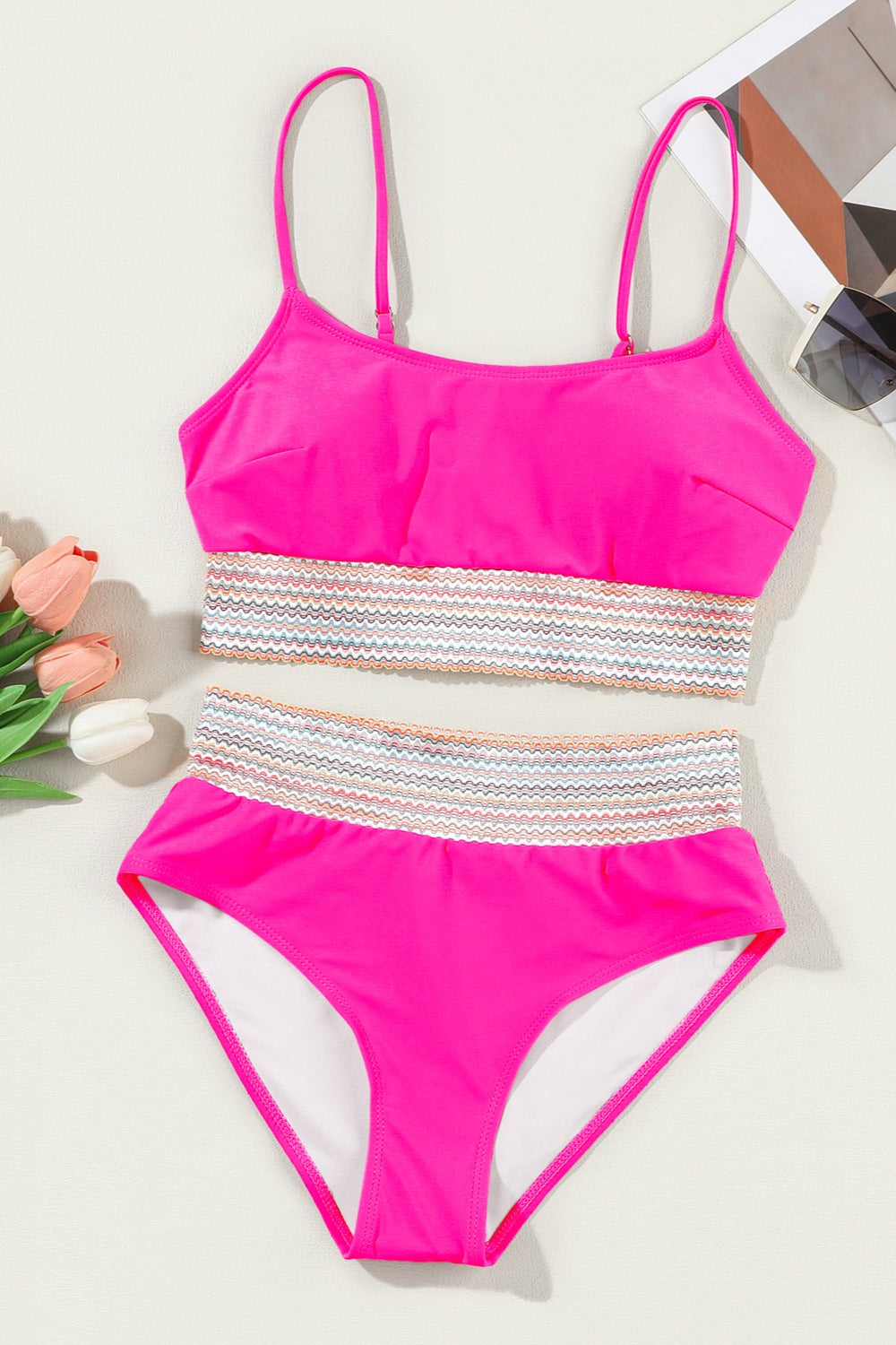 Scoop Neck Spaghetti Strap Two-Piece Swim Set