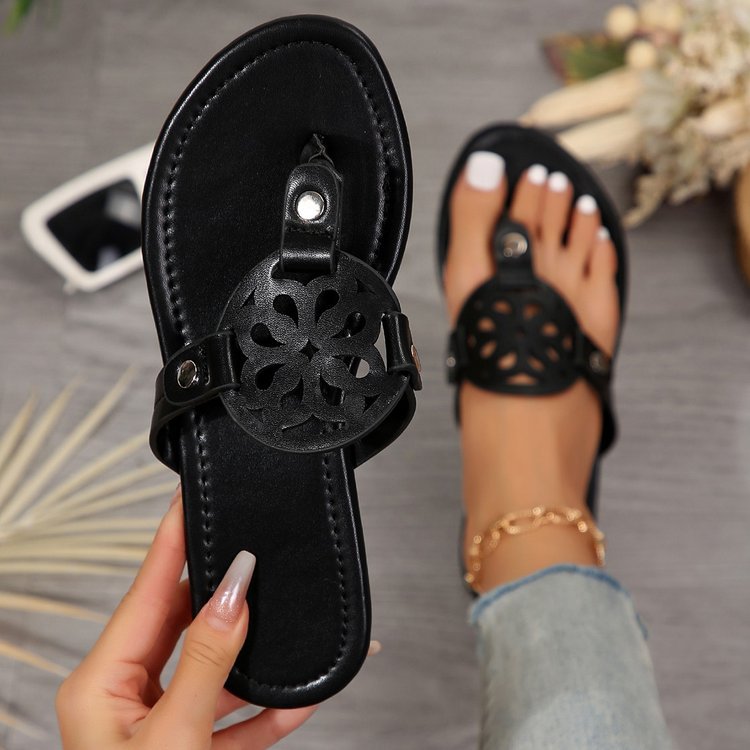 PU Leather Flat Sandals