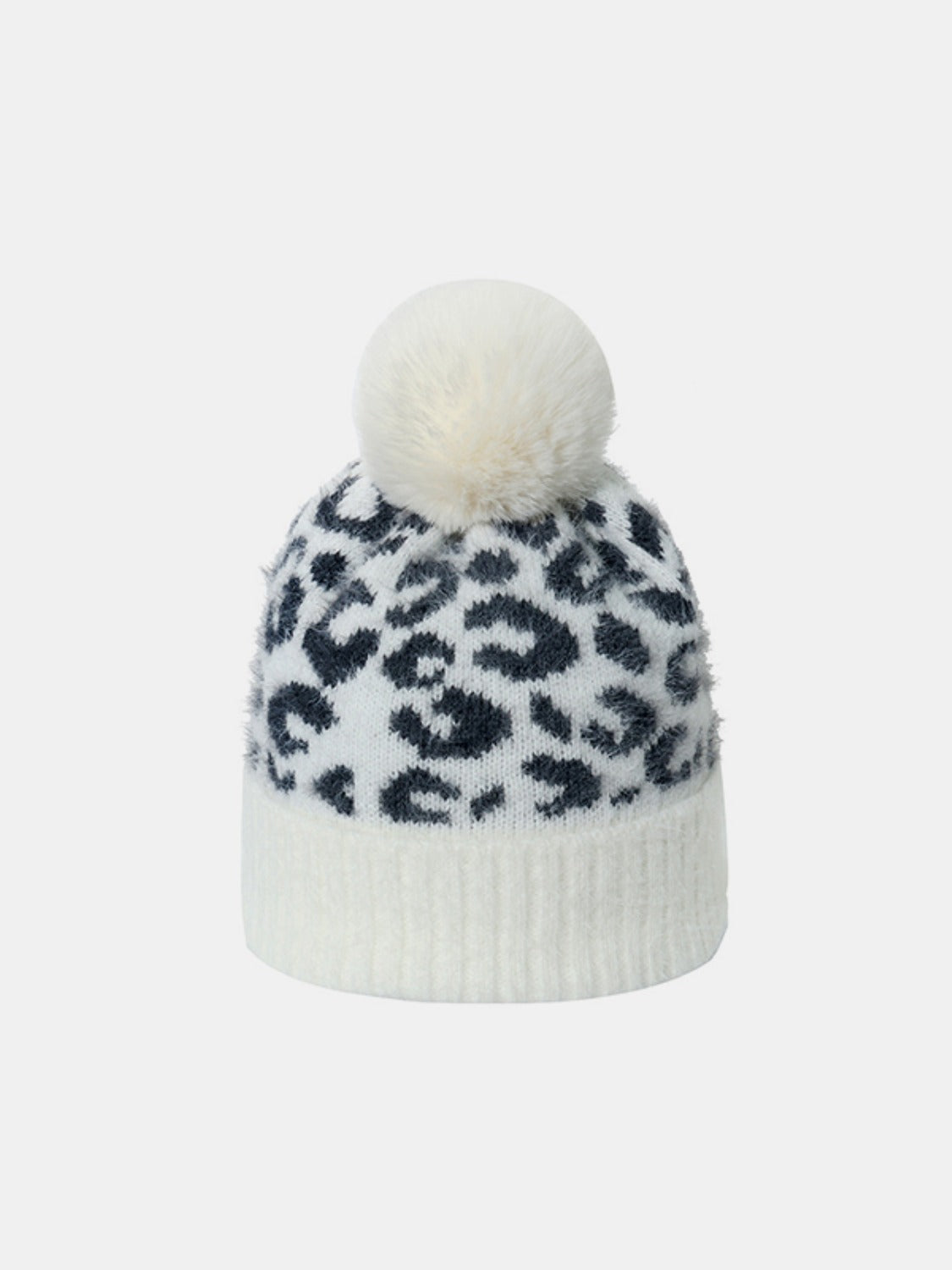 Thermal Leopard Hat with Pompom