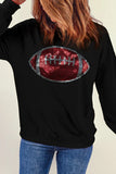 Sequin Football Long Sleeve Sweatshirt