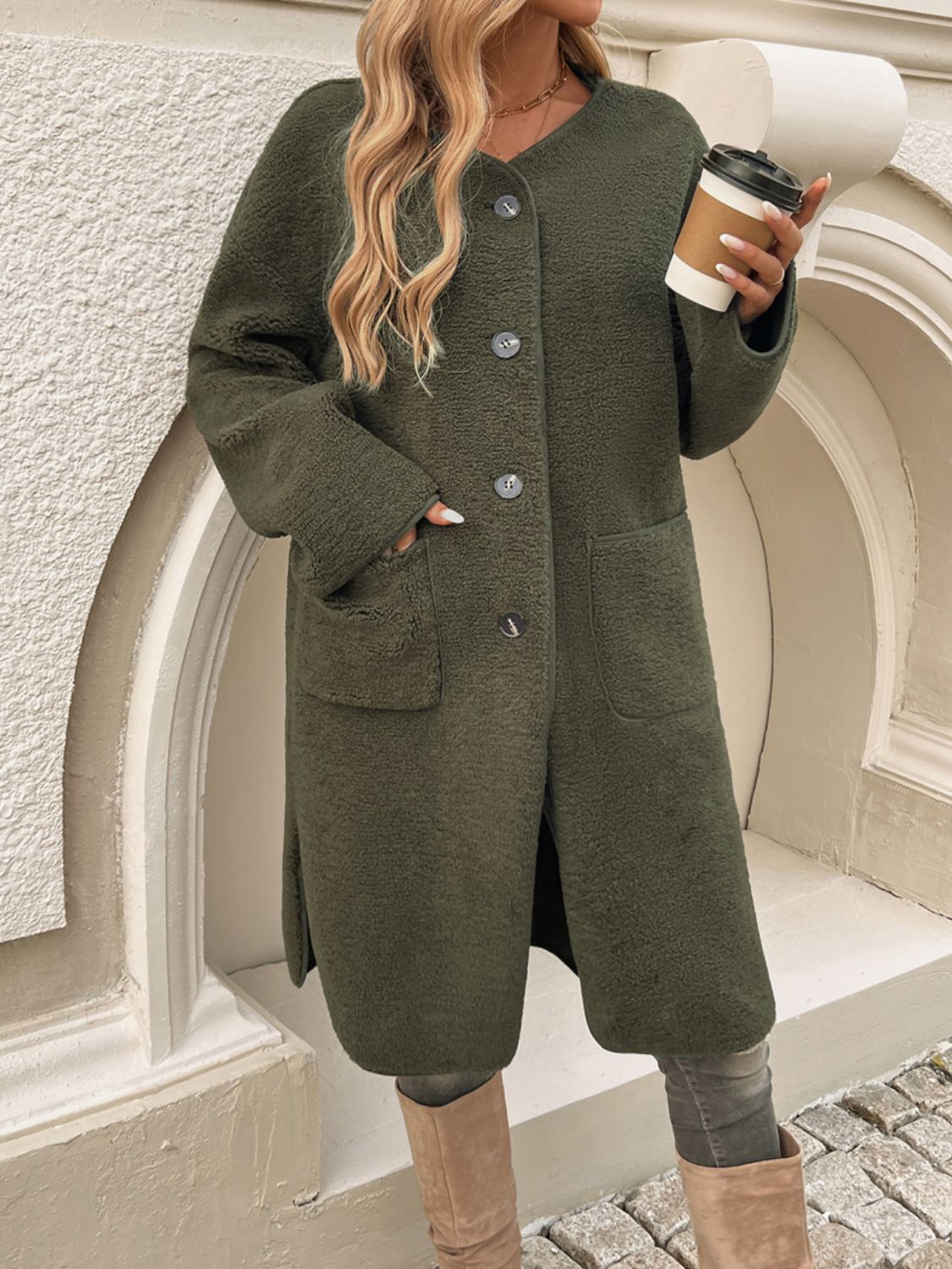 Devine Button Up Long Sleeve Coat