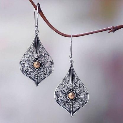 Silver-Plated Cutout Dangle Earrings