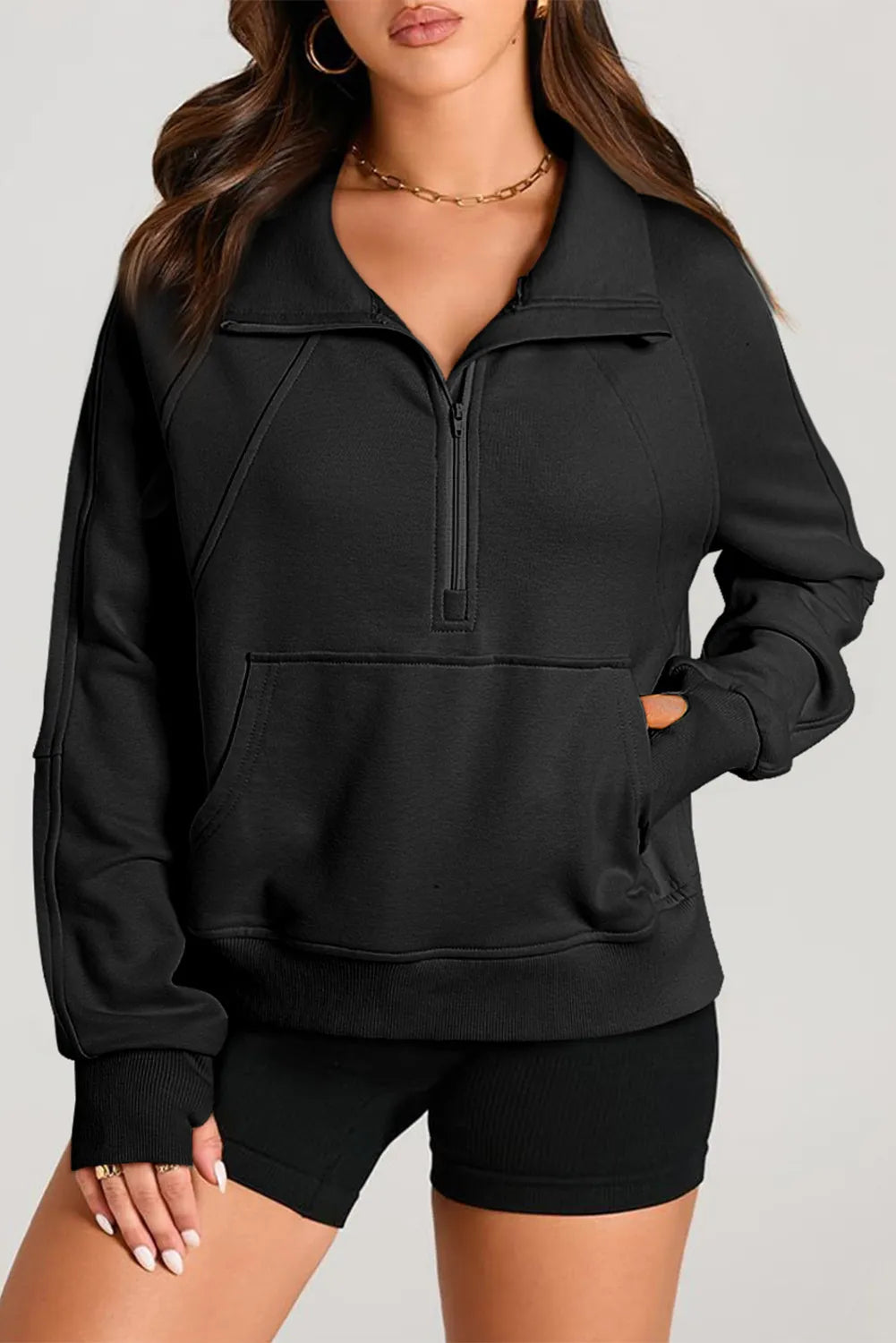 Half Zip Long Sleeve Sweatshirt