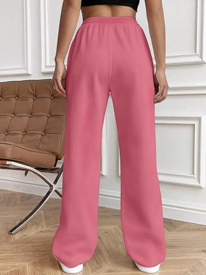 Drawstring Wide Leg Pants with Pockets