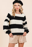 Mittoshop Striped Snap Shoulder Long Sleeve T-Shirt