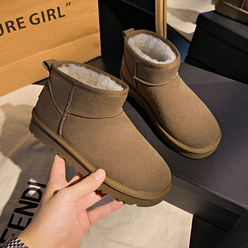 Faux Fur Round Toe Platform Boots