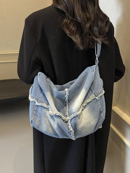 Raw Hem Gradient Crossbody Bag