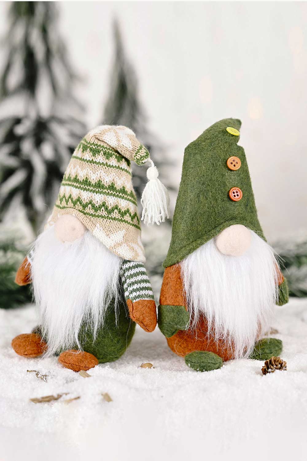 2-Pack Christmas Short Leg Faceless Gnomes