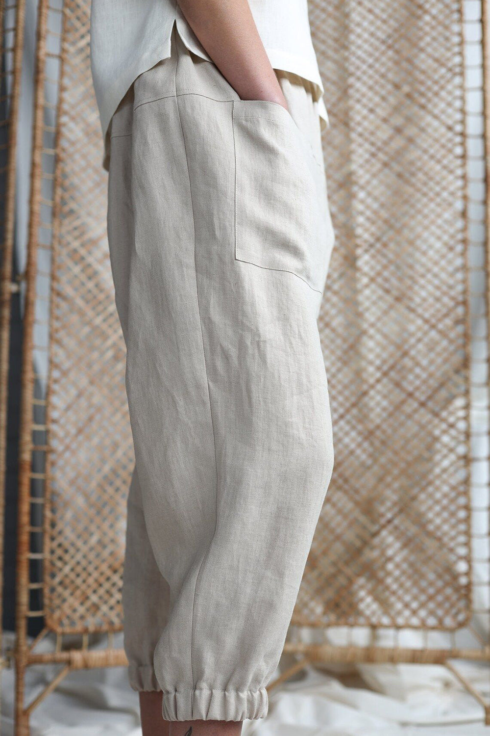 Mid-Rise Waist Pants with Pockets