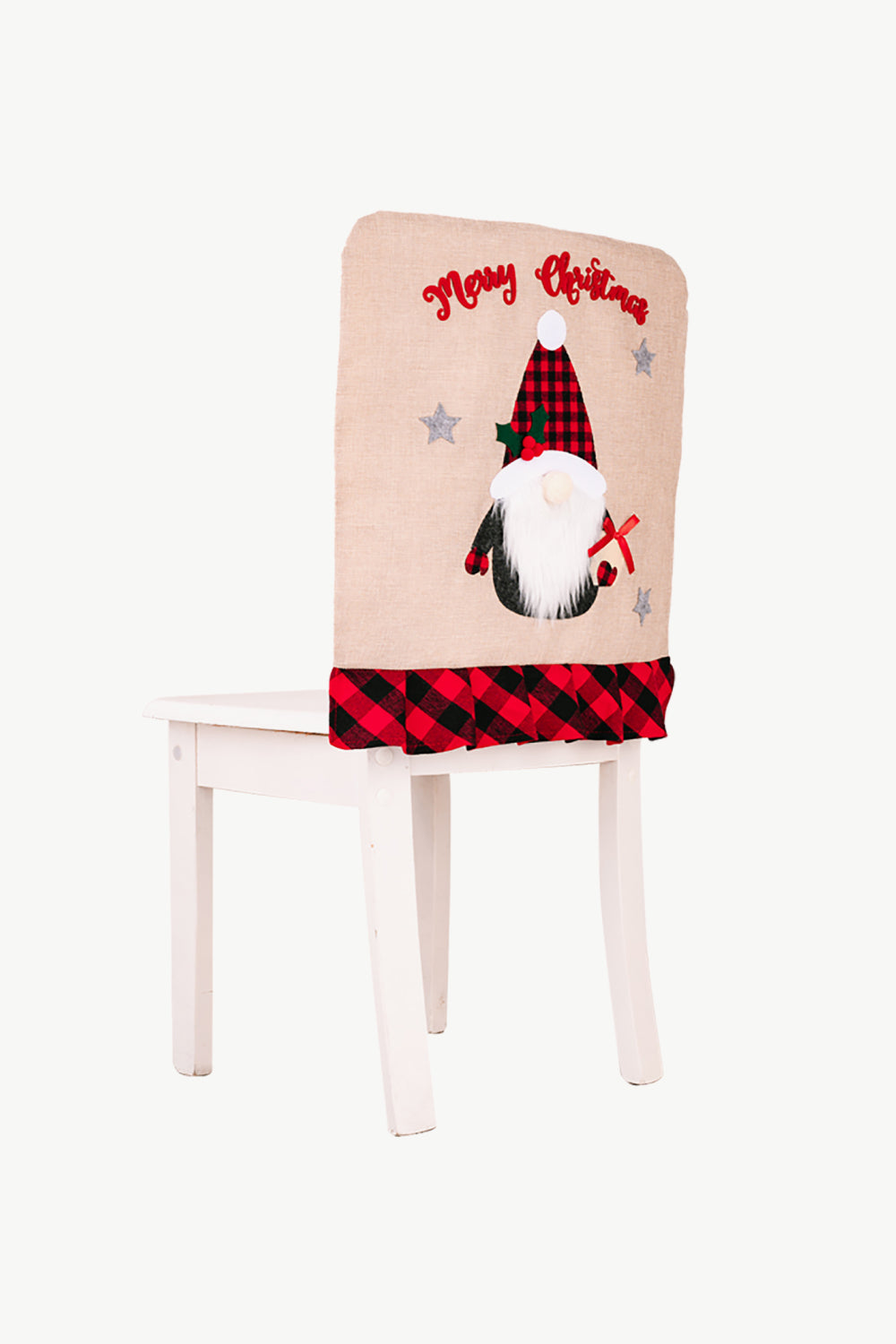 3-Pack Plaid Christmas Gnome Chair Covers