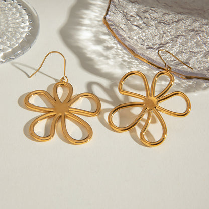 18K Gold-Plated Flower Earrings