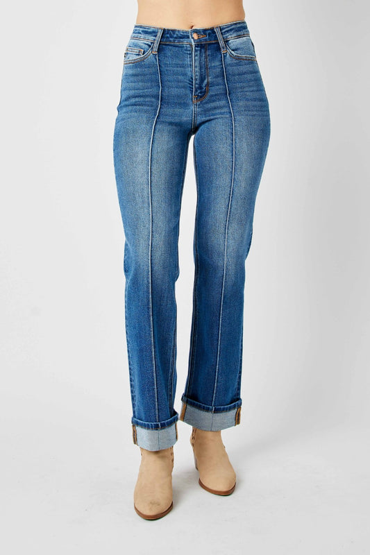 Judy Blue Full Size High Waist Front Seam Detail Straight Jeans