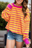 Striped Round Neck Long Sleeve Sweater