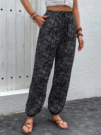 Printed High Waist Pants