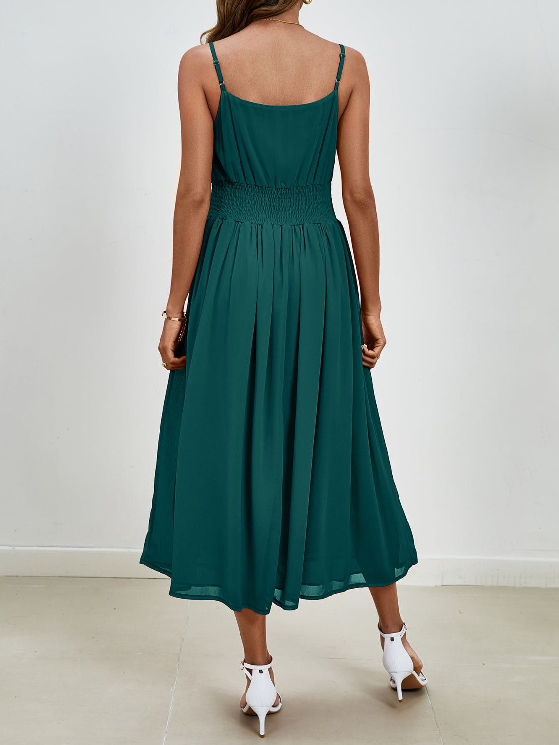 Scoop Neck Midi Cami Dress