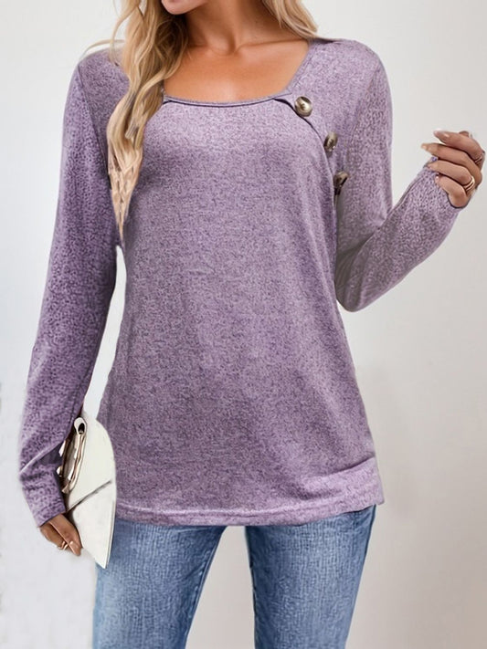 Square Neck Long Sleeve T-Shirt