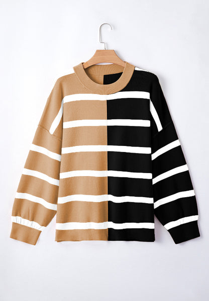 Contrast Striped Long Sleeve Sweatshirt