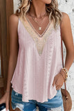 Eyelet V-Neck Wide Strap Tank