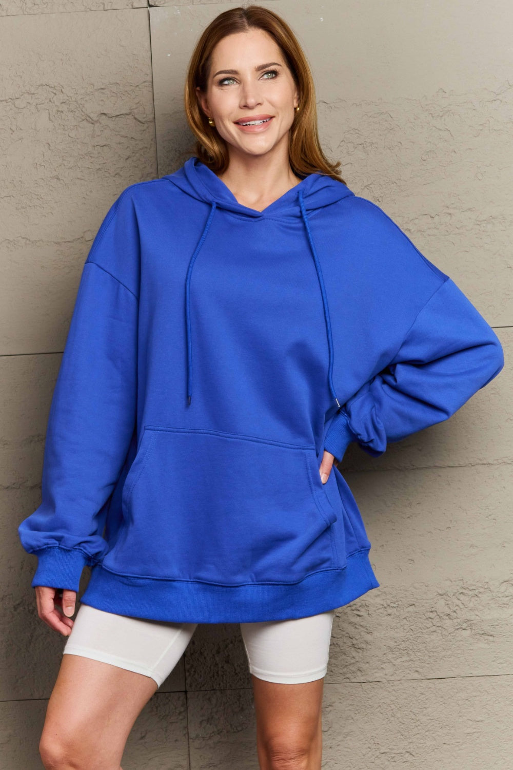 Full Size Drawstring Long Sleeve Hoodie