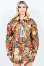 American Bazi Jacquard Cargo Cropped Jacket