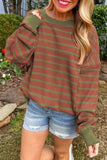 Striped Round Neck Long Sleeve Sweater