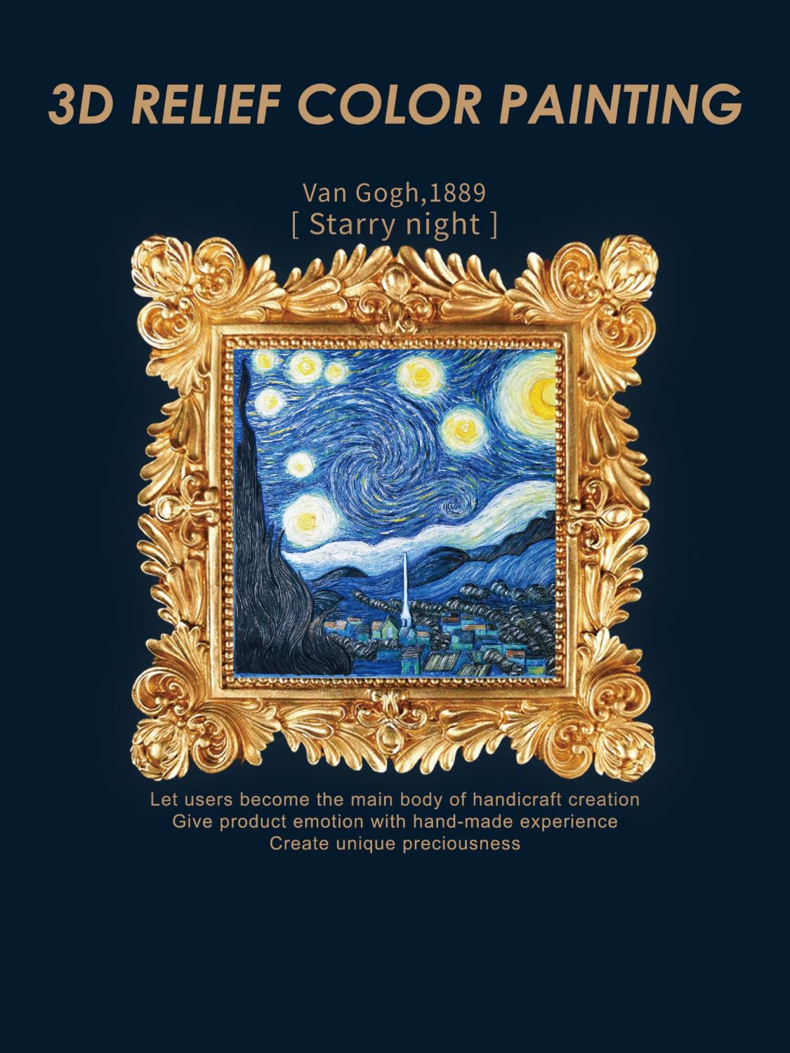 Relief Van Gogh's Starry Night DIY 3D Oil Painting Kit