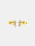 925 Sterling Silver Inlaid Zircon Stud Earrings