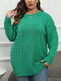 Plus Size Round Neck Long Sleeve Sweater