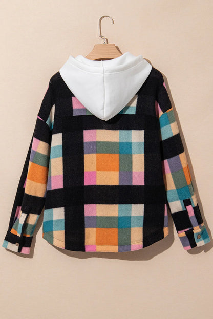 Drawstring Color Block Long Sleeve Hoodie