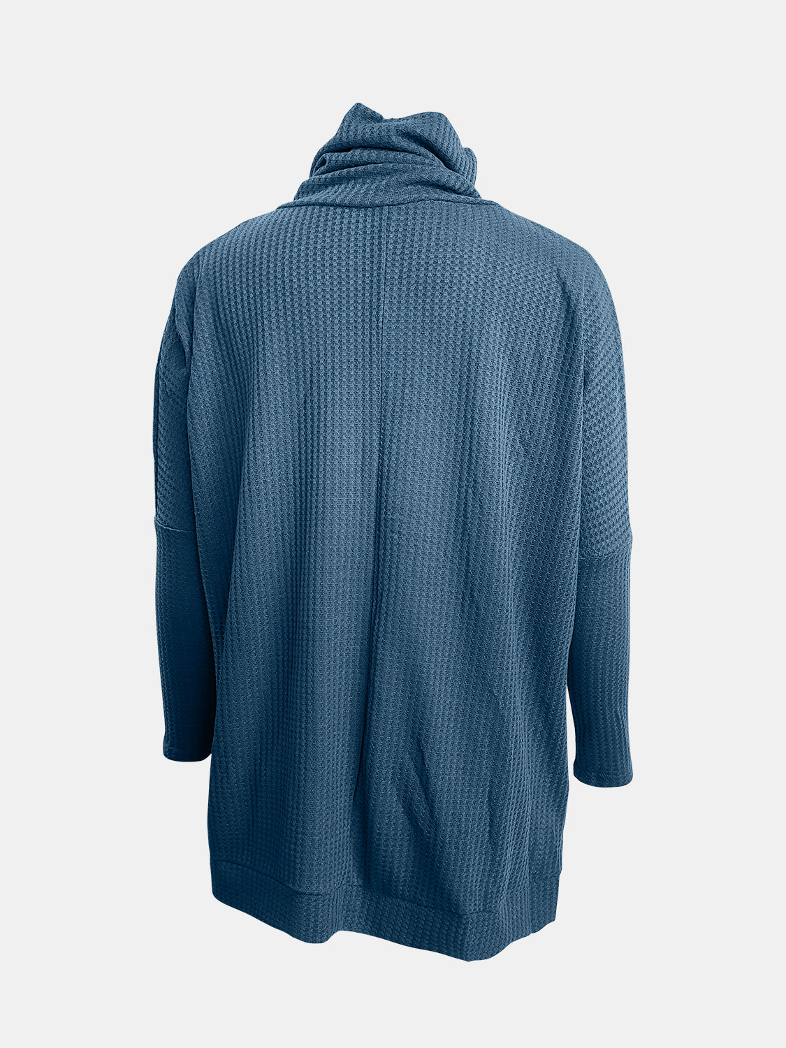 Full Size Waffle Knit Turtleneck Long Sleeve T-Shirt