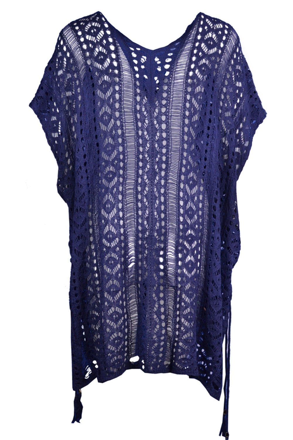 Cutout V-Neck Cover-Up with Tassel