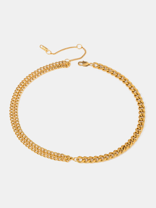 18K Gold-Plated Stainless Steel Double-Layered Necklace