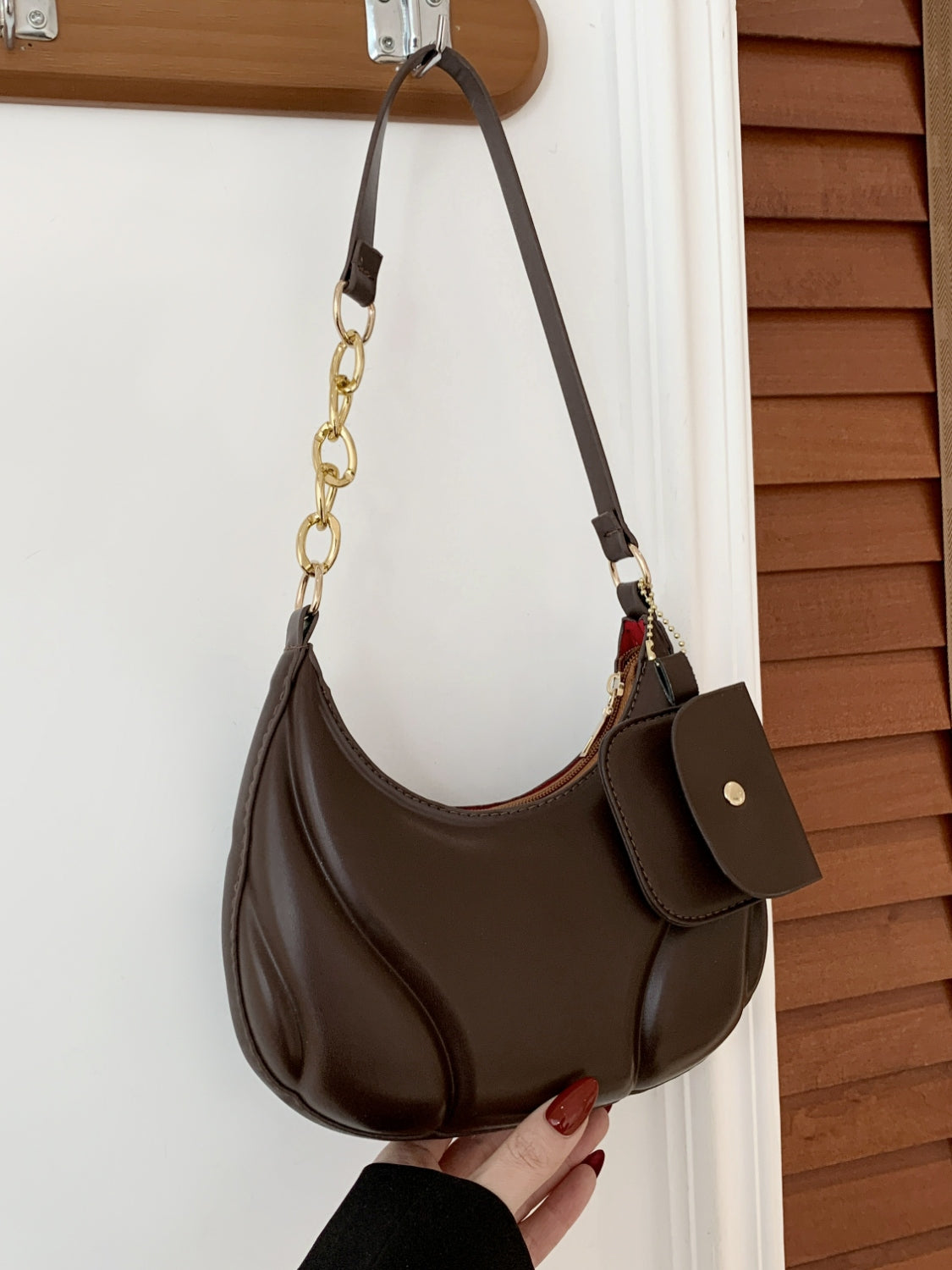 PU Leather Shoulder Bag with EarPods Bag