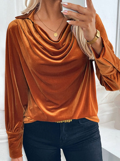 Perfee Ruched Long Sleeve Blouse