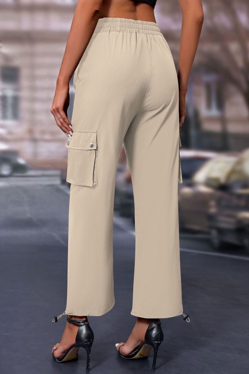 Elastic Waist Pants with Pockets