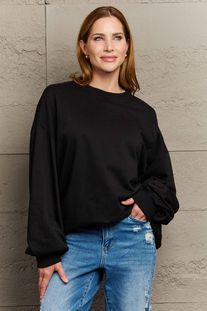 Full Size Round Neck Long Sleeve Sweatshirt