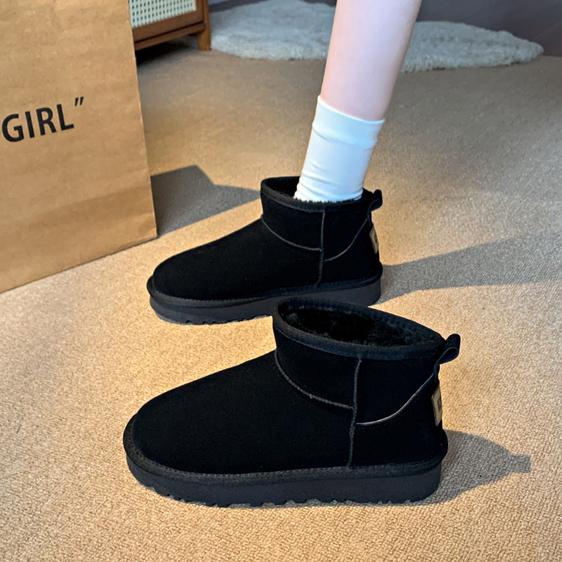 Faux Fur Round Toe Platform Boots