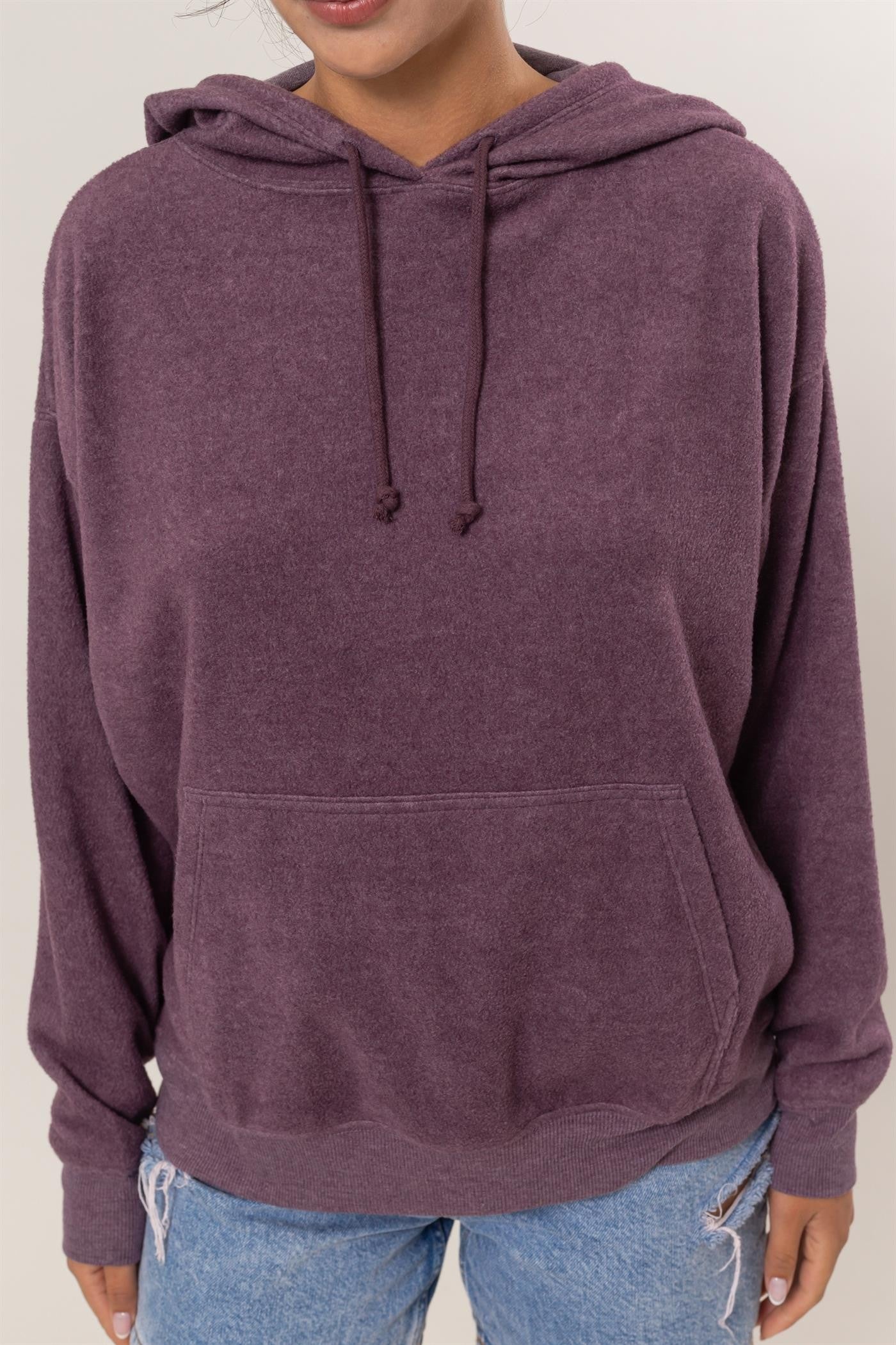 HYFVE Brushed Long Sleeve Hoodie with Kangaroo Pocket