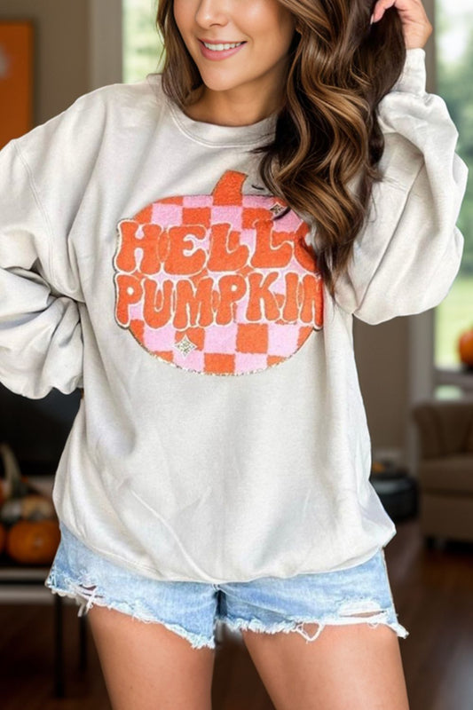 Graphic Round Neck Long Sleeve Sweatshirt