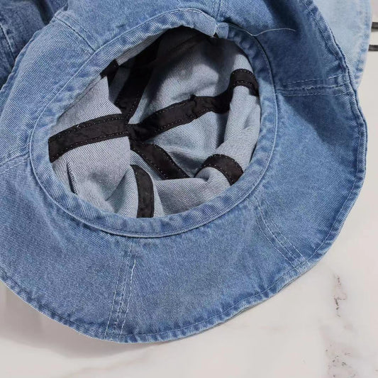 Bow Trim Denim Hat