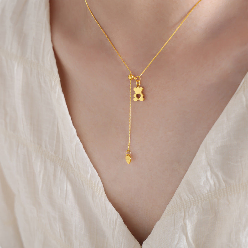 18K Gold-Plated Bear Necklace