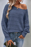 Boat Neck Dropped Shoulder Sweater