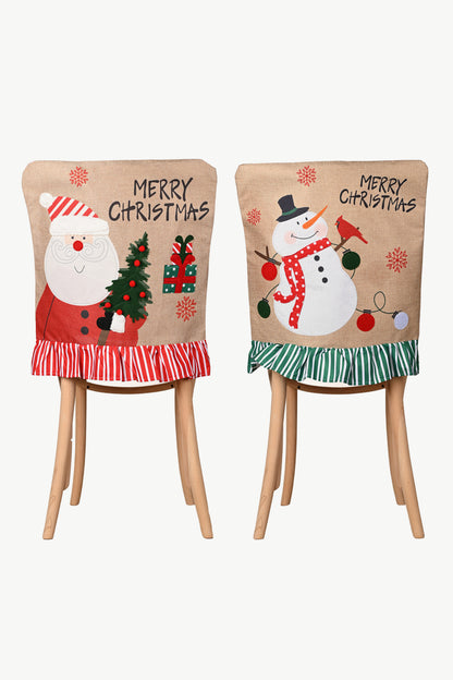 2-Pack Christmas Snowman Chair Covers