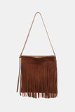 Suede Fringe Adjustable Strap Shoulder Bag