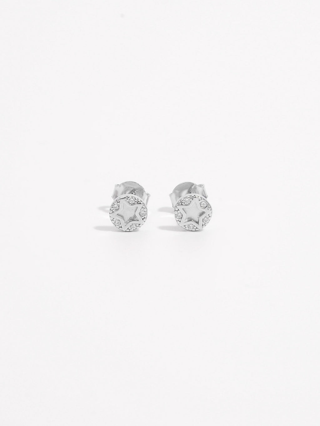 925 Sterling Silver Zircon Star Stud Earrings