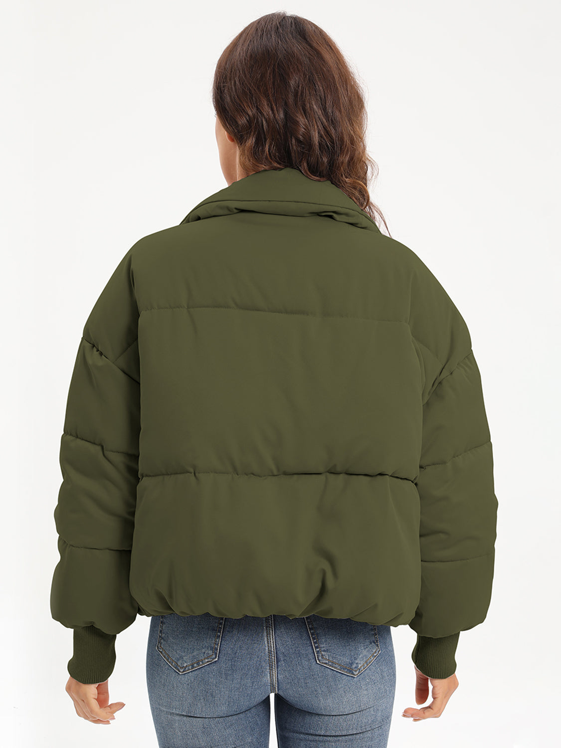 Zip Up Turtleneck Long Sleeve Winter Coat