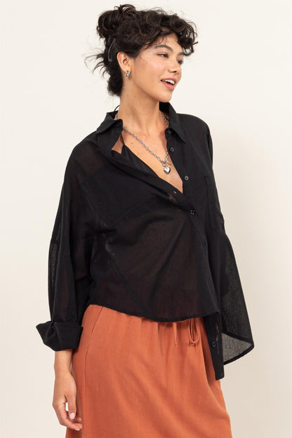 HYFVE Button Up Drop Shoulder Shirt