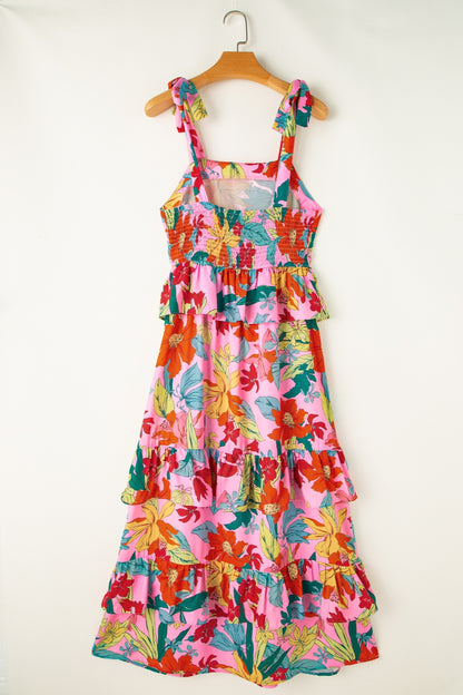 Ruffled Printed Square Neck Cami Dress