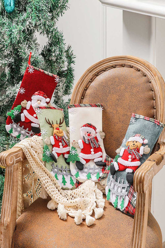 4-Pack Plaid Christmas Stockings